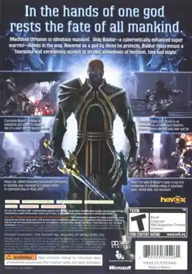 Too Human (USA) box cover back